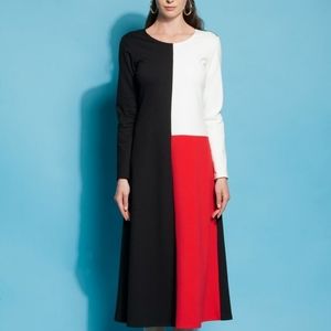 NWT Long sleeve a-line colorblock dress